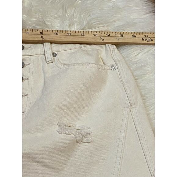 We The Free Womens Skirt 5 Pockets‎ Belt Loops Denim Cotton White Size 27 - Picture 6 of 9